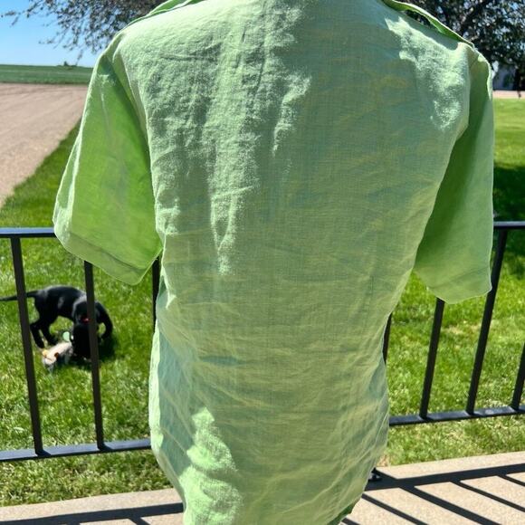 Jordan linen button down shirt, short sleeve, women's size M - Picture 6 of 9